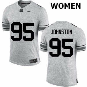 Women's Ohio State Buckeyes #95 Cameron Johnston Gray Nike NCAA College Football Jersey Classic JXY3444QQ